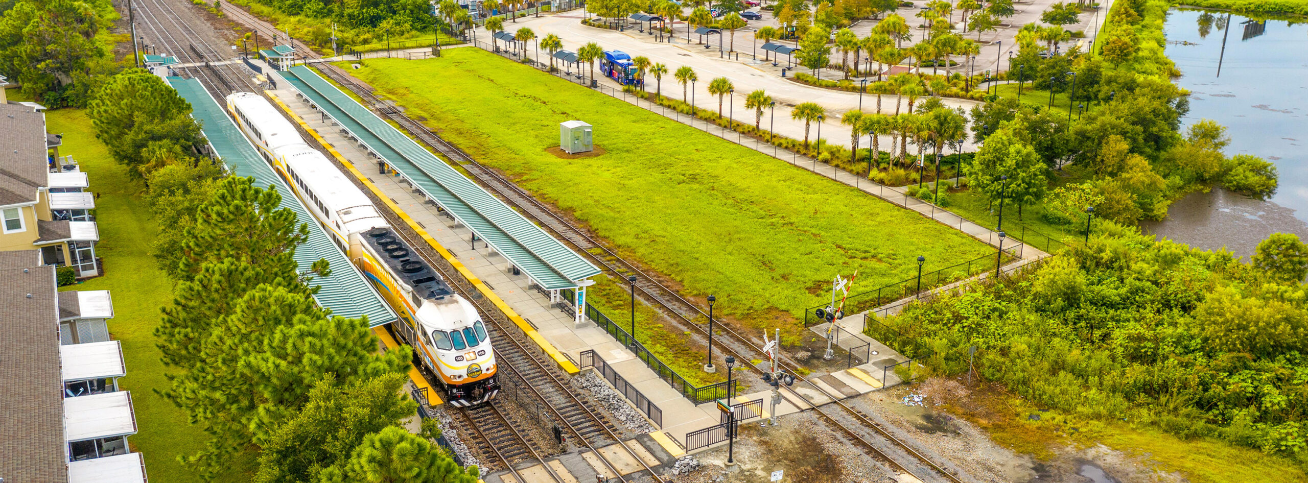 Masthead image - Aerial image of Sanford Station and SunRail Train