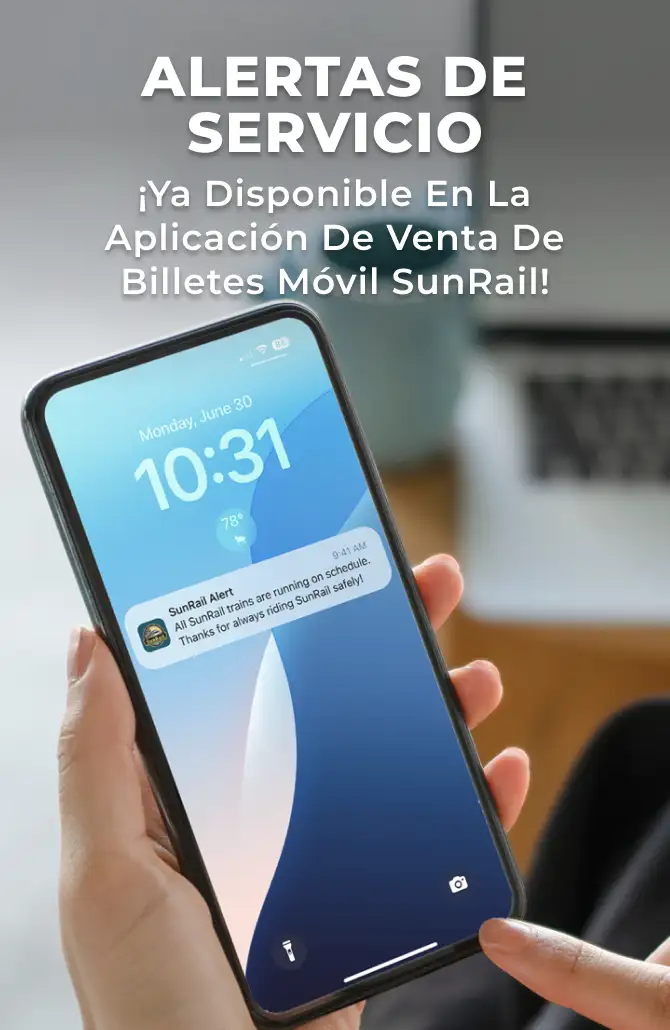 Service alerts are available in the SunRail Mobile Ticketing App! 