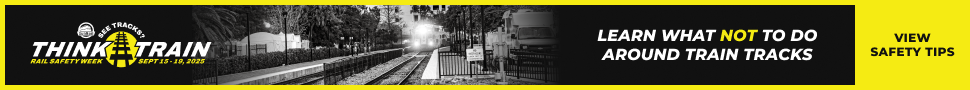See Tracks? Think Train! Rail Safety Week, Sept 15-19, 2025. Learn What Not To Do Around Tracks.