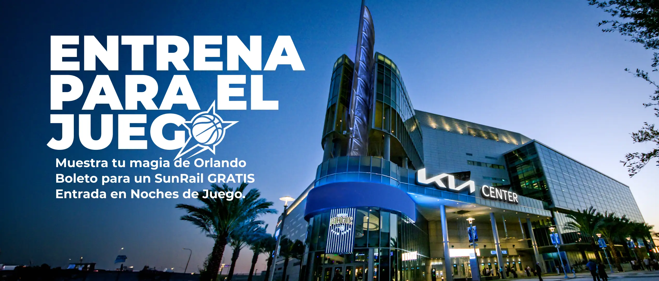 Show your Orlando Magic Ticket for a FREE SunRail Ride on Game Nights.