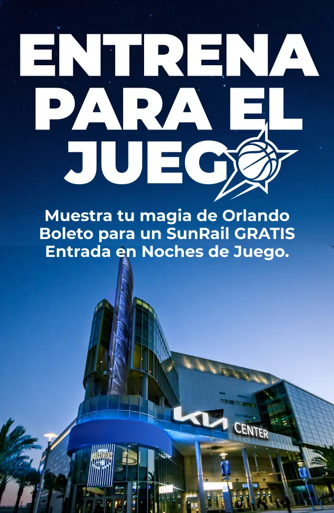 Show your Orlando Magic Ticket for a FREE SunRail Ride on Game Nights.