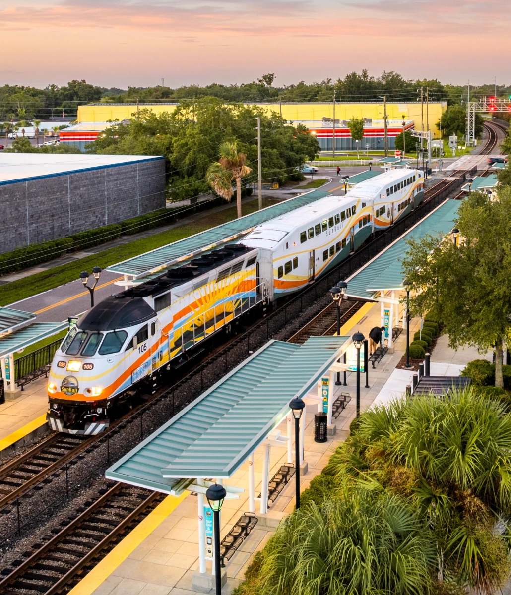 Train at the Altamonte Springs SunRail Station.