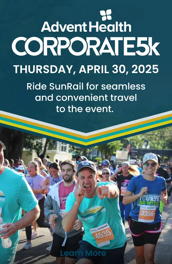Ride SunRail for seamless and convenient travel to the event.